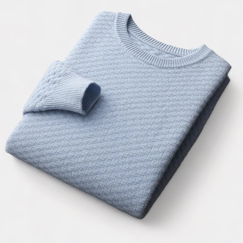 OLD MONEY Merino Wool Checkered Sweater