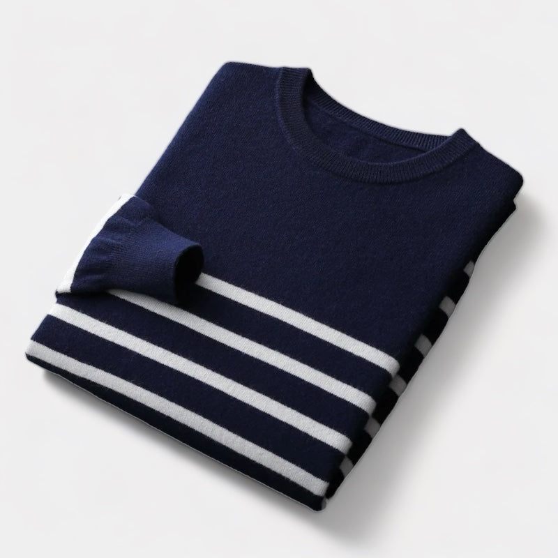 OLD MONEY Merino Wool Navy Sweater