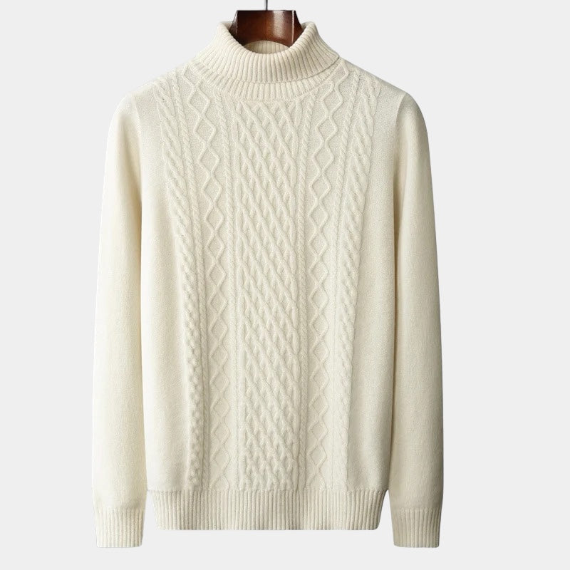 OLD MONEY Merino Wool Knitted Turtleneck Sweater