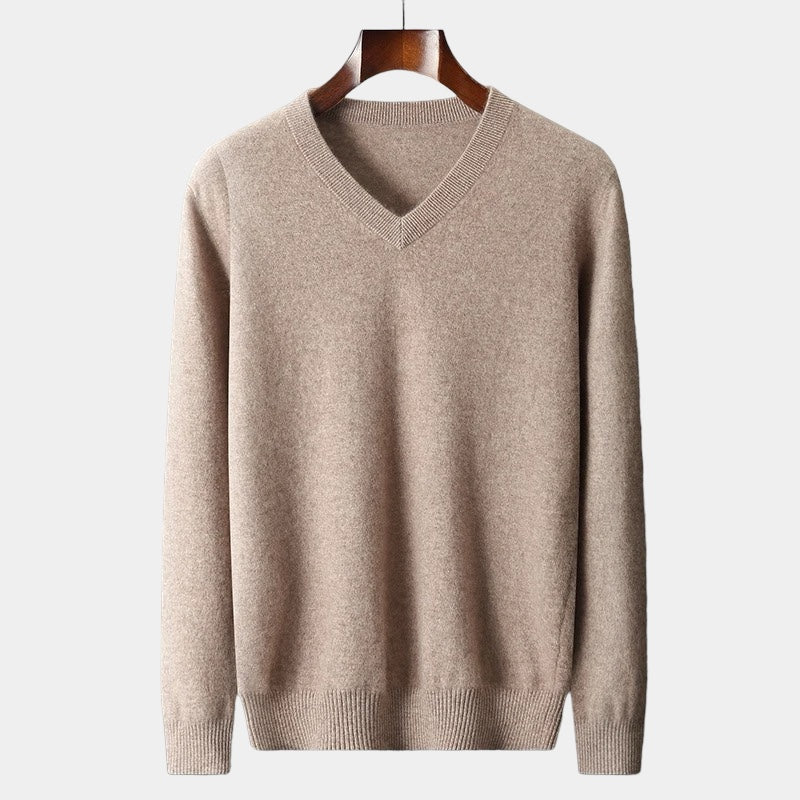 OLD MONEY Merino Wool V-Neck Sweater