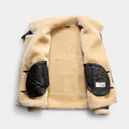OLD MONEY Leather Aviator Coat