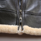 OLD MONEY Leather Aviator Coat