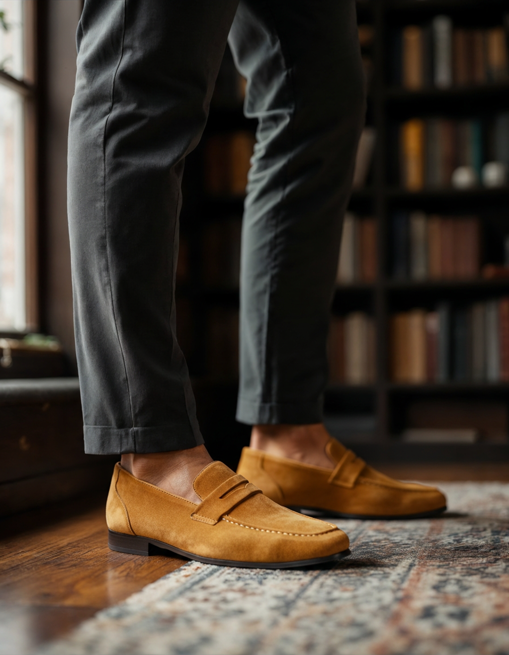 Russ & Co Suede Penny Loafers