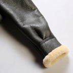 OLD MONEY Leather Aviator Coat