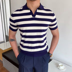OLD MONEY V Collar Polo Shirt
