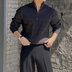 OLD MONEY Zipped Jacquard Sweater